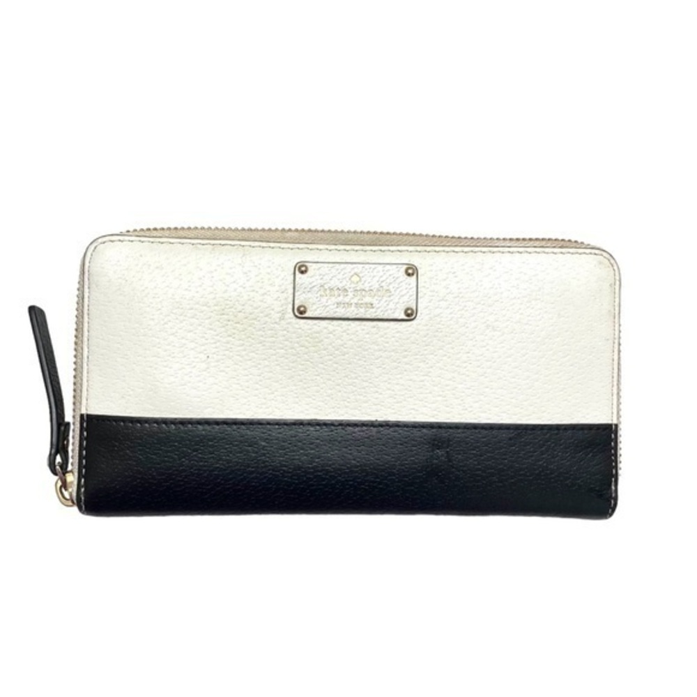 Kate spade creamy white colorblock zipper clutch wallet
